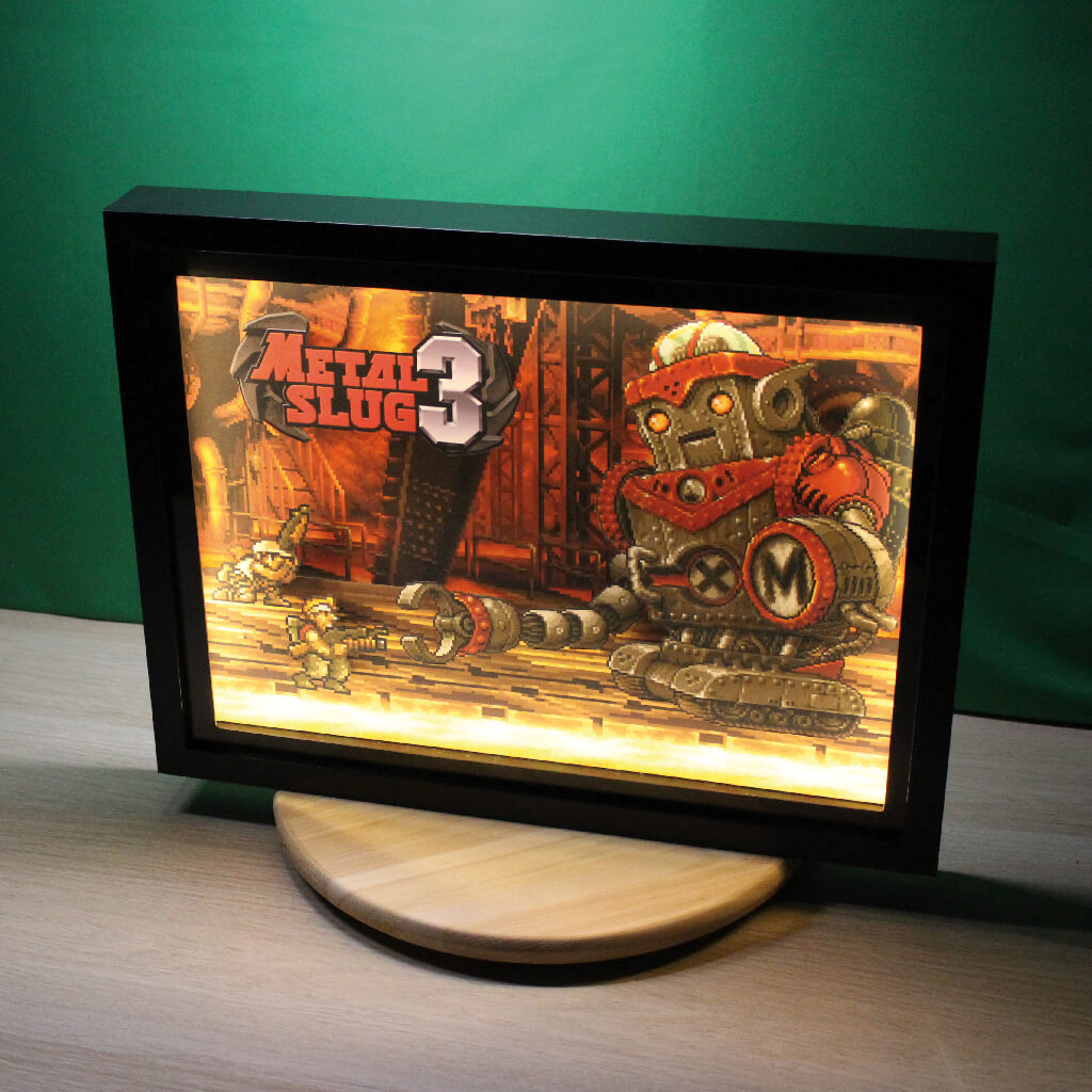 Dioramax - Cadre lumineux LED Metal Slug | Déco Gaming-room | Tableau lumineux | Affiche jeux vidéo | Idée cadeau gamer | Retro-gaming