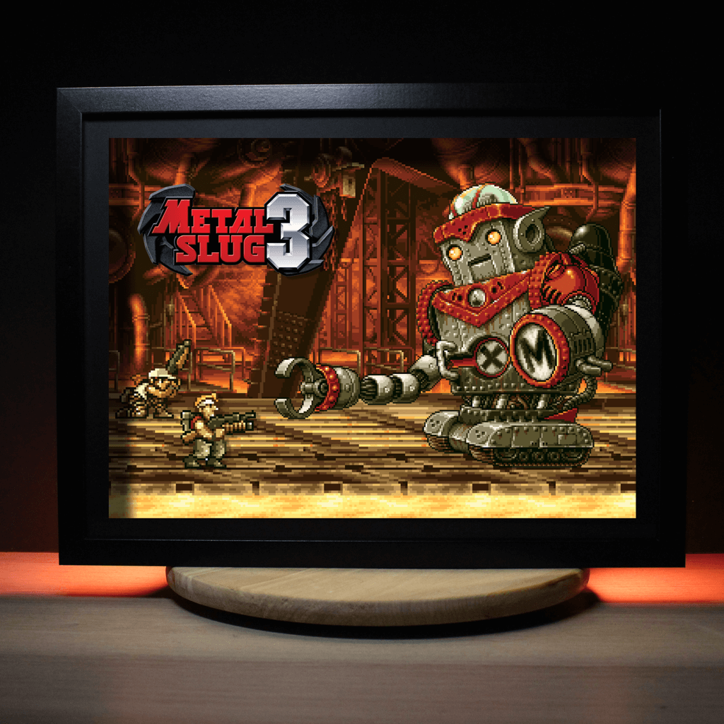 Dioramax - Cadre lumineux LED Metal Slug | Déco Gaming-room | Tableau lumineux | Affiche jeux vidéo | Idée cadeau gamer | Retro-gaming