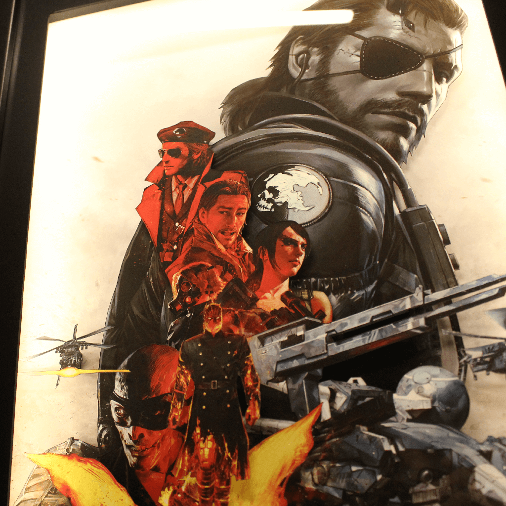Dioramax - Cadre lumineux LED MGS5 | Déco Gaming-room | Tableau lumineux | Affiche jeux vidéo | Idée cadeau gamer | Retro-gaming