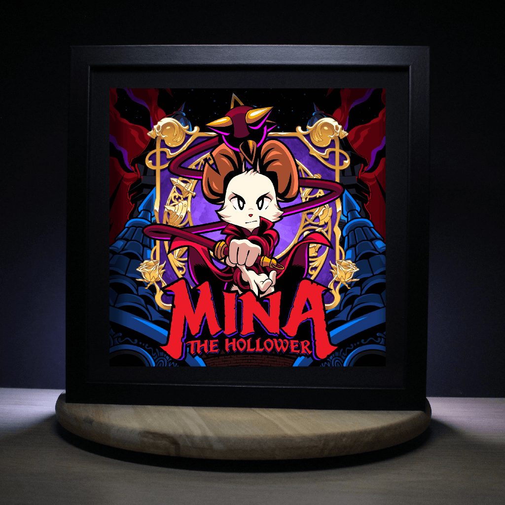 Dioramax - Cadre lumineux LED Mina | Déco Gaming-room | Tableau lumineux | Affiche jeux vidéo | Idée cadeau gamer | Retro-gaming