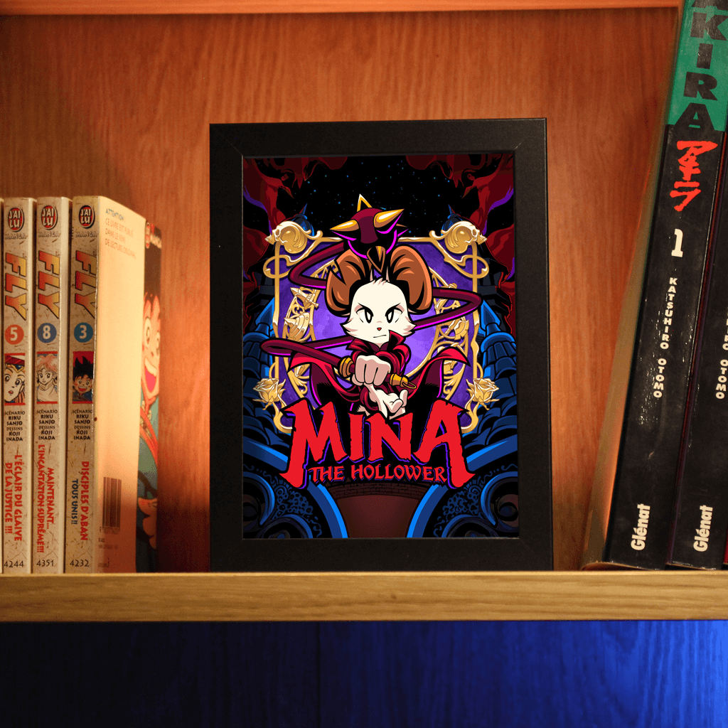 Dioramax - Cadre lumineux LED Mina | Déco Gaming-room | Tableau lumineux | Affiche jeux vidéo | Idée cadeau gamer | Retro-gaming