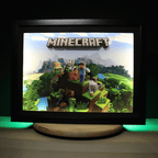 Dioramax - Cadre lumineux LED Minecraft | Déco Gaming-room | Tableau lumineux | Affiche jeux vidéo | Idée cadeau gamer | Retro-gaming
