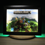 Diorama Minecraft, cadre lumineux, déco gaming room