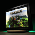 Dioramax - Cadre lumineux LED Minecraft | Déco Gaming-room | Tableau lumineux | Affiche jeux vidéo | Idée cadeau gamer | Retro-gaming