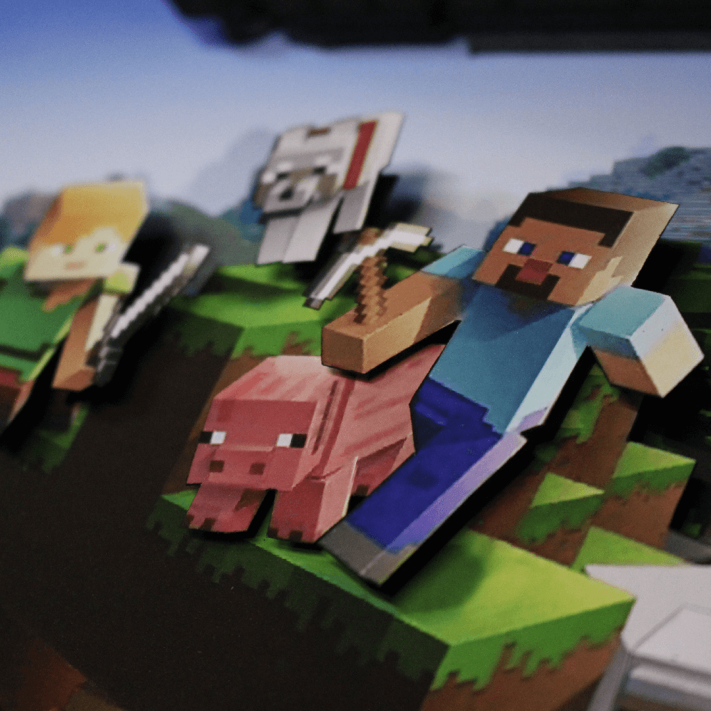 Dioramax - Cadre lumineux LED Minecraft | Déco Gaming-room | Tableau lumineux | Affiche jeux vidéo | Idée cadeau gamer | Retro-gaming
