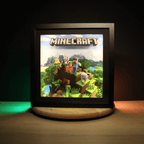Dioramax - Cadre lumineux LED Minecraft | Déco Gaming-room | Tableau lumineux | Affiche jeux vidéo | Idée cadeau gamer | Retro-gaming