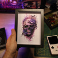 Dioramax - Cadre lumineux Mort | Déco Gaming-room | Tableau lumineux | Affiche jeux vidéo | Idée cadeau gamer | Retro-gaming