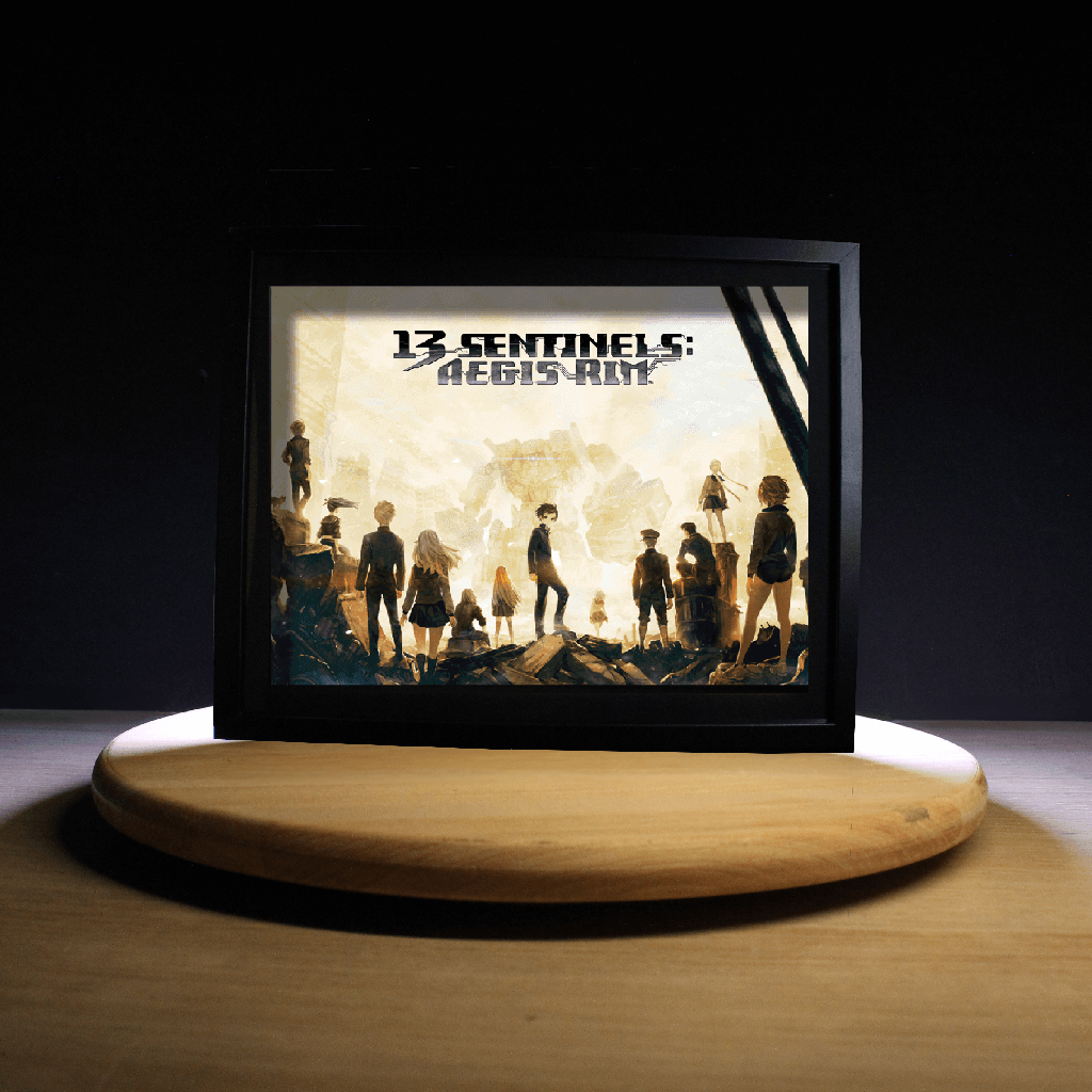 Dioramax - Cadre lumineux LED 13 Sentinels | Déco Gaming-room | Tableau lumineux | Affiche jeux vidéo | Idée cadeau gamer | Retro-gaming