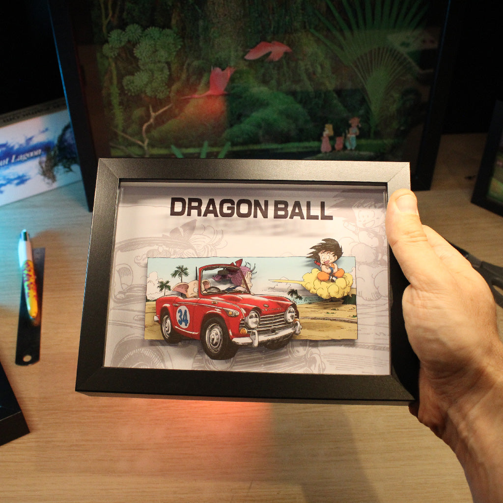 Dioramax - Cadre lumineux LED Dragon ball | Déco Gaming-room | Tableau lumineux | Affiche jeux vidéo | Idée cadeau gamer | Retro-gaming
