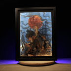 Dioramax - Cadre lumineux LED Monkey island | Déco Gaming-room | Tableau lumineux | Affiche jeux vidéo | Idée cadeau gamer | Retro-gaming
