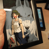 Dioramax - Cadre lumineux Mononoke| Déco Gamingroom | Tableau Mononoke | Affiche jeux vidéo | Idée cadeau gamer