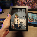 Dioramax - Cadre lumineux Mononoke| Déco Gamingroom | Tableau Mononoke | Affiche jeux vidéo | Idée cadeau gamer