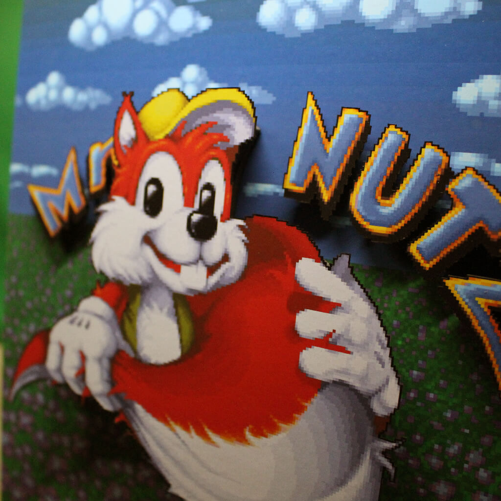 Dioramax - Cadre lumineux LED Mr Nutz | Déco Gaming-room | Tableau lumineux | Affiche jeux vidéo | Idée cadeau gamer | Retro-gaming