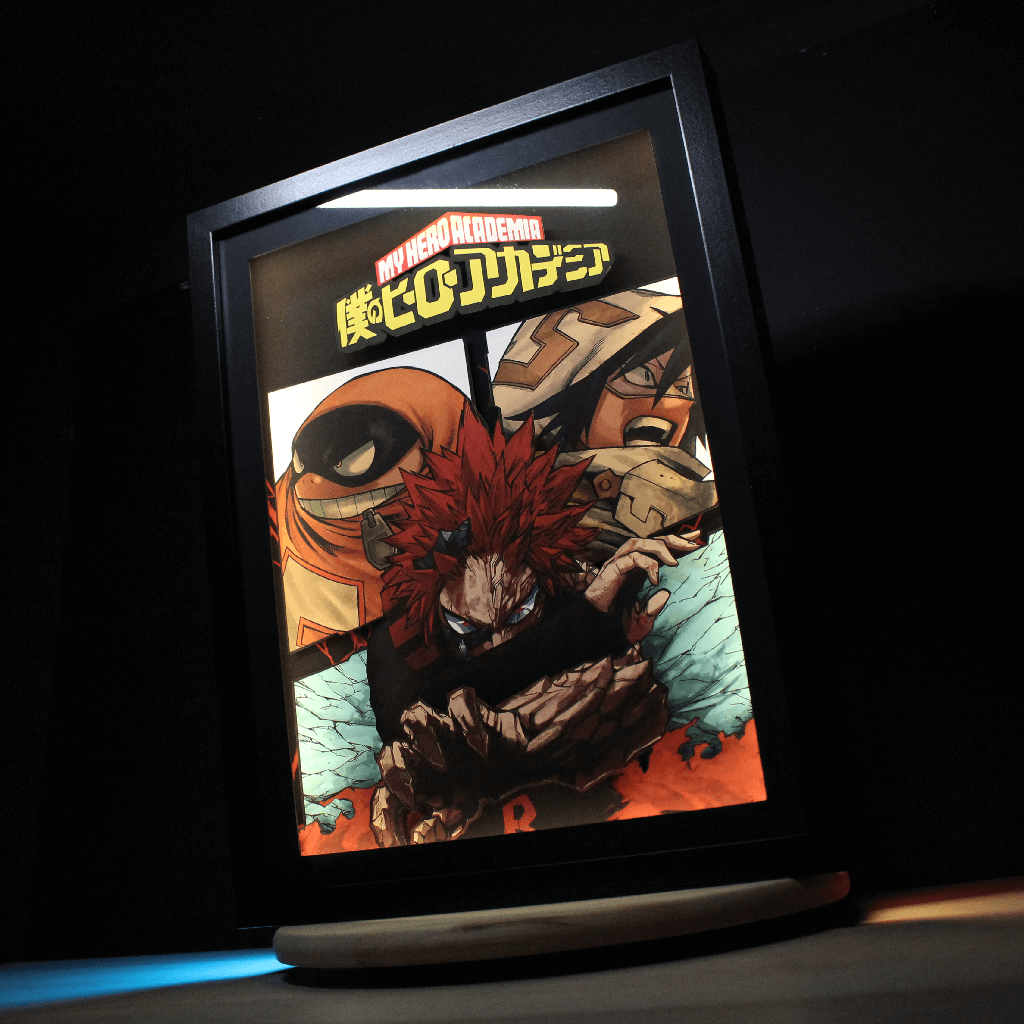 Dioramax - Cadre lumineux LED My Hero Academia | Déco Gaming-room | Tableau lumineux | Affiche jeux vidéo | Idée cadeau gamer | Retro-gaming