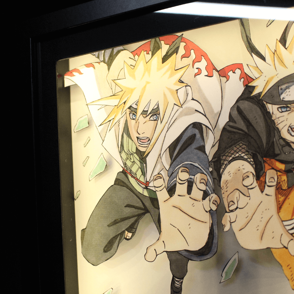 Dioramax - Cadre lumineux LED Naruto | Déco Gaming-room | Tableau lumineux | Affiche jeux vidéo | Idée cadeau gamer | Retro-gaming