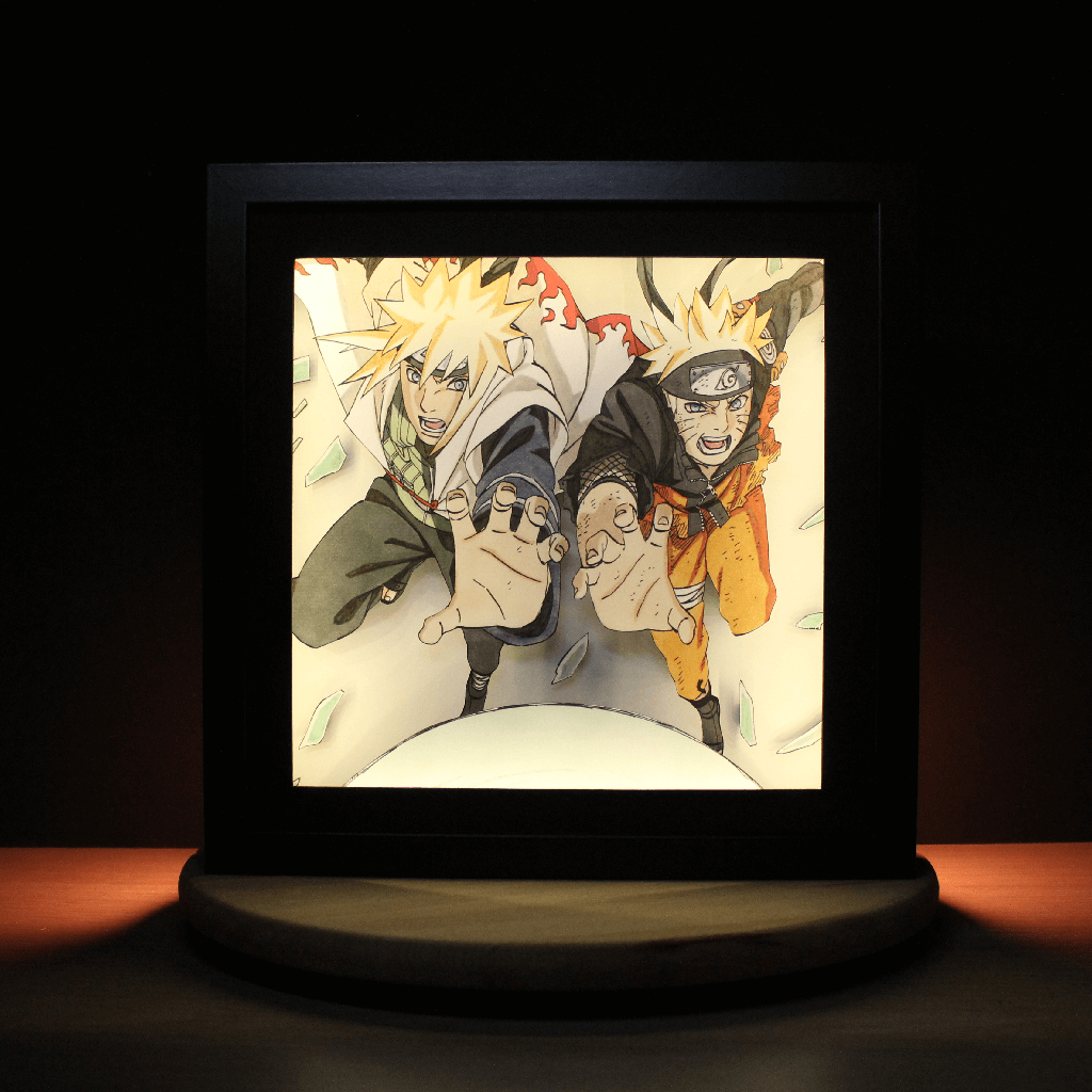Dioramax - Cadre lumineux LED Naruto | Déco Gaming-room | Tableau lumineux | Affiche jeux vidéo | Idée cadeau gamer | Retro-gaming