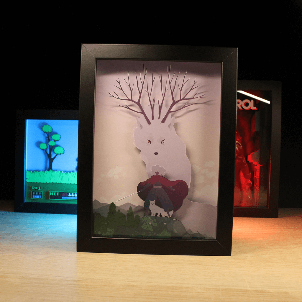 Dioramax - Cadre lumineux LED Neva | Déco Gaming-room | Tableau lumineux | Affiche jeux vidéo | Idée cadeau gamer | Retro-gaming