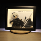 Dioramax - Cadre lumineux LED Nier Automata | Déco Gaming-room | Tableau lumineux | Affiche jeux vidéo | Idée cadeau gamer | Retro-gaming