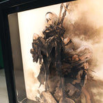 Diorama Nier Automata, déco gaming, cadre lumineux