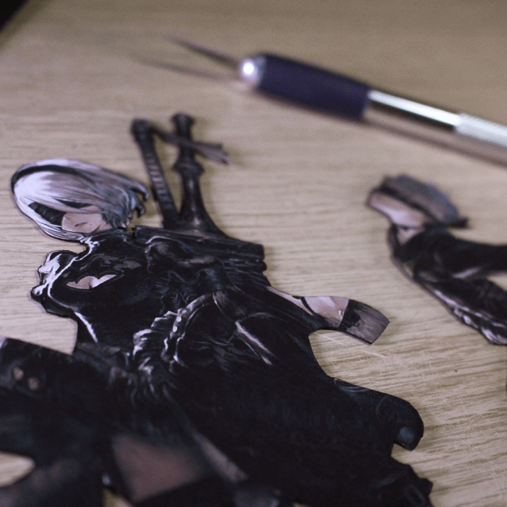 Dioramax - Cadre lumineux LED Nier Automata | Déco Gaming-room | Tableau lumineux | Affiche jeux vidéo | Idée cadeau gamer | Retro-gaming