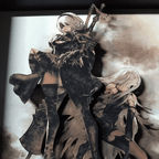 Dioramax - Cadre lumineux LED Nier Automata | Déco Gaming-room | Tableau lumineux | Affiche jeux vidéo | Idée cadeau gamer | Retro-gaming