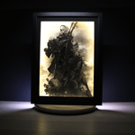 Diorama Nier Automata, déco gaming, cadre lumineux