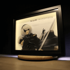 Dioramax - Cadre lumineux LED Nier Automata | Déco Gaming-room | Tableau lumineux | Affiche jeux vidéo | Idée cadeau gamer | Retro-gaming
