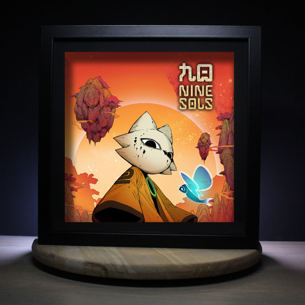 Dioramax - Cadre lumineux LED Nine sols | Déco Gaming-room | Tableau lumineux | Affiche jeux vidéo | Idée cadeau gamer | Retro-gaming