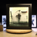 Dioramax - Cadre lumineux LED Ninja Gaiden 2 | Déco Gaming-room | Tableau Final Fantasy VII | Affiche jeux vidéo | Idée cadeau gamer | Retro-gaming