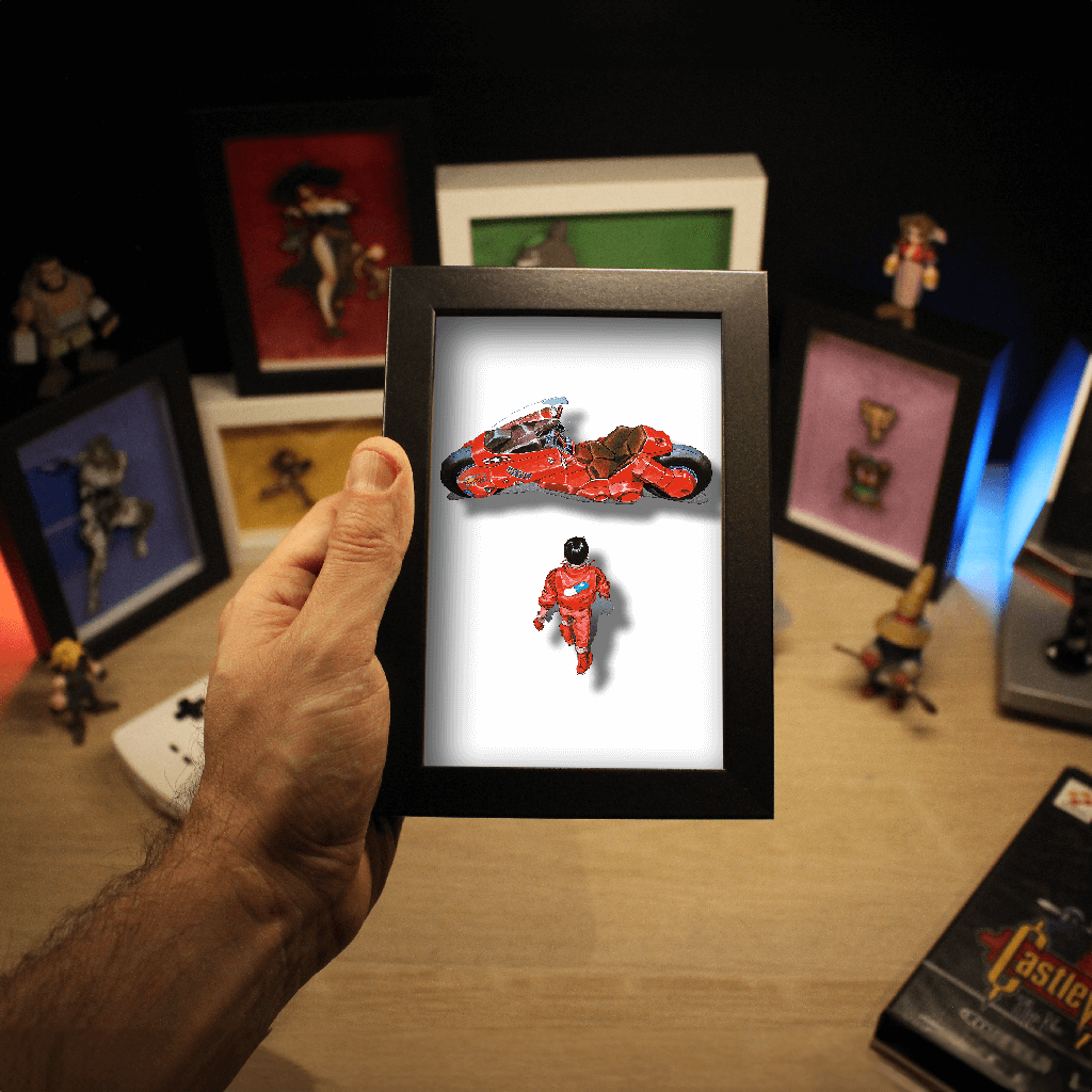 Dioramax - Cadre lumineux LED Akira | Déco Gaming-room | Tableau lumineux | Affiche jeux vidéo | Idée cadeau gamer | Retro-gaming