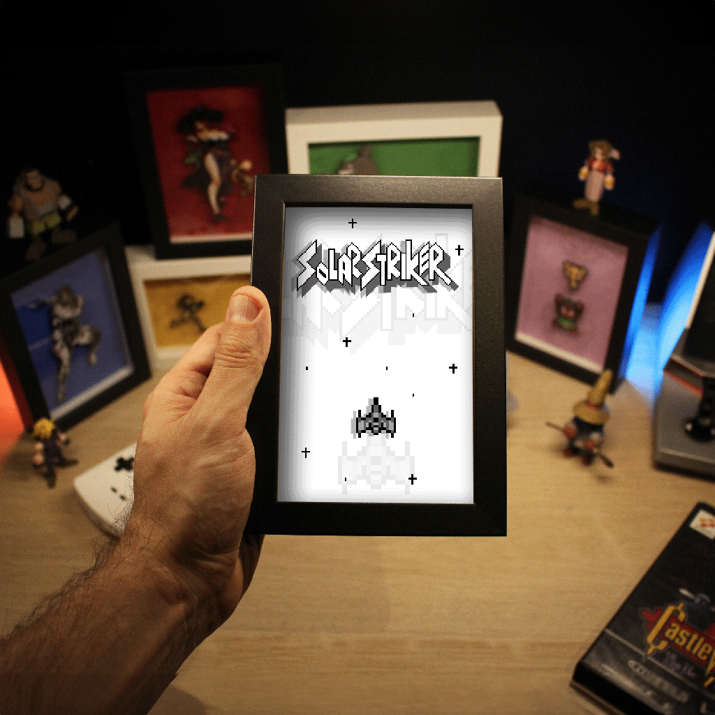Dioramax - Cadre lumineux LED Solar Striker
| Déco Gaming-room | Tableau lumineux | Affiche jeux vidéo | Idée cadeau gamer | Retro-gaming