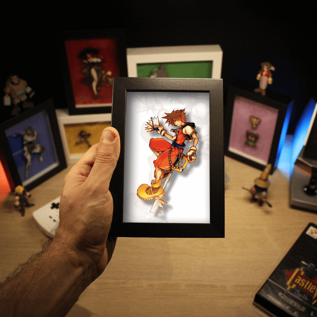 Dioramax - Cadre lumineux LED Kingdom Heart | Déco Gaming-room | Tableau lumineux | Affiche jeux vidéo | Idée cadeau gamer | Retro-gaming