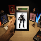 Dioramax - Cadre lumineux LED Nier | Déco Gaming-room | Tableau lumineux | Affiche jeux vidéo | Idée cadeau gamer | Retro-gaming