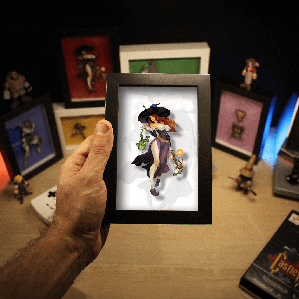 Dioramax - Cadre lumineux LED Dragon's crown | Déco Gaming-room | Tableau lumineux | Affiche jeux vidéo | Idée cadeau gamer | Retro-gaming