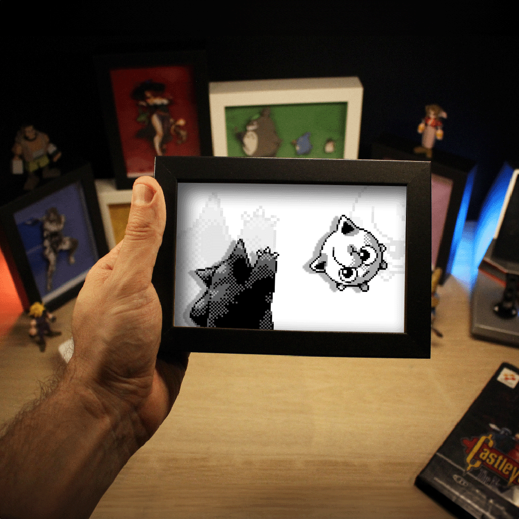 Dioramax - Cadre lumineux LED Pokemon 
| Déco Gaming-room | Tableau lumineux | Affiche jeux vidéo | Idée cadeau gamer | Retro-gaming