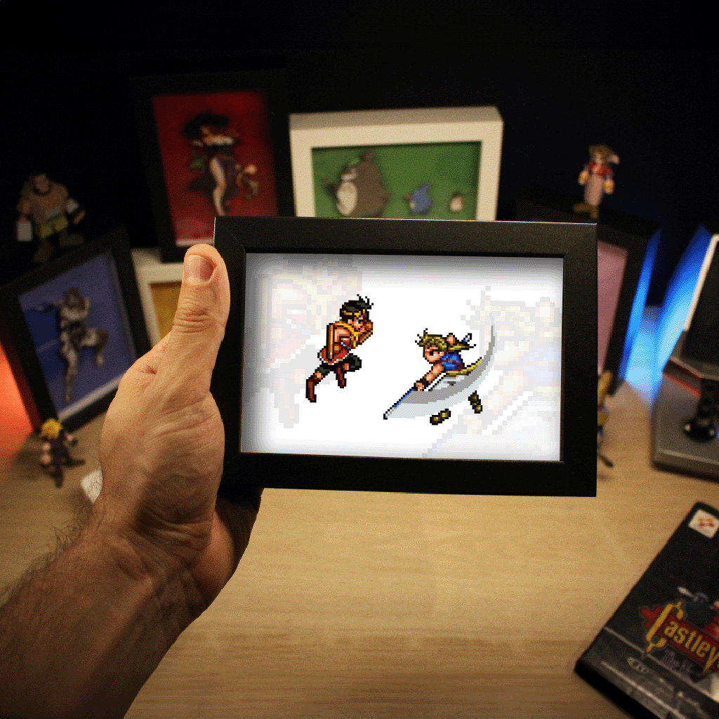 Dioramax - Cadre lumineux LED Suikoden 2| Déco Gaming-room | Tableau lumineux | Affiche jeux vidéo | Idée cadeau gamer | Retro-gaming