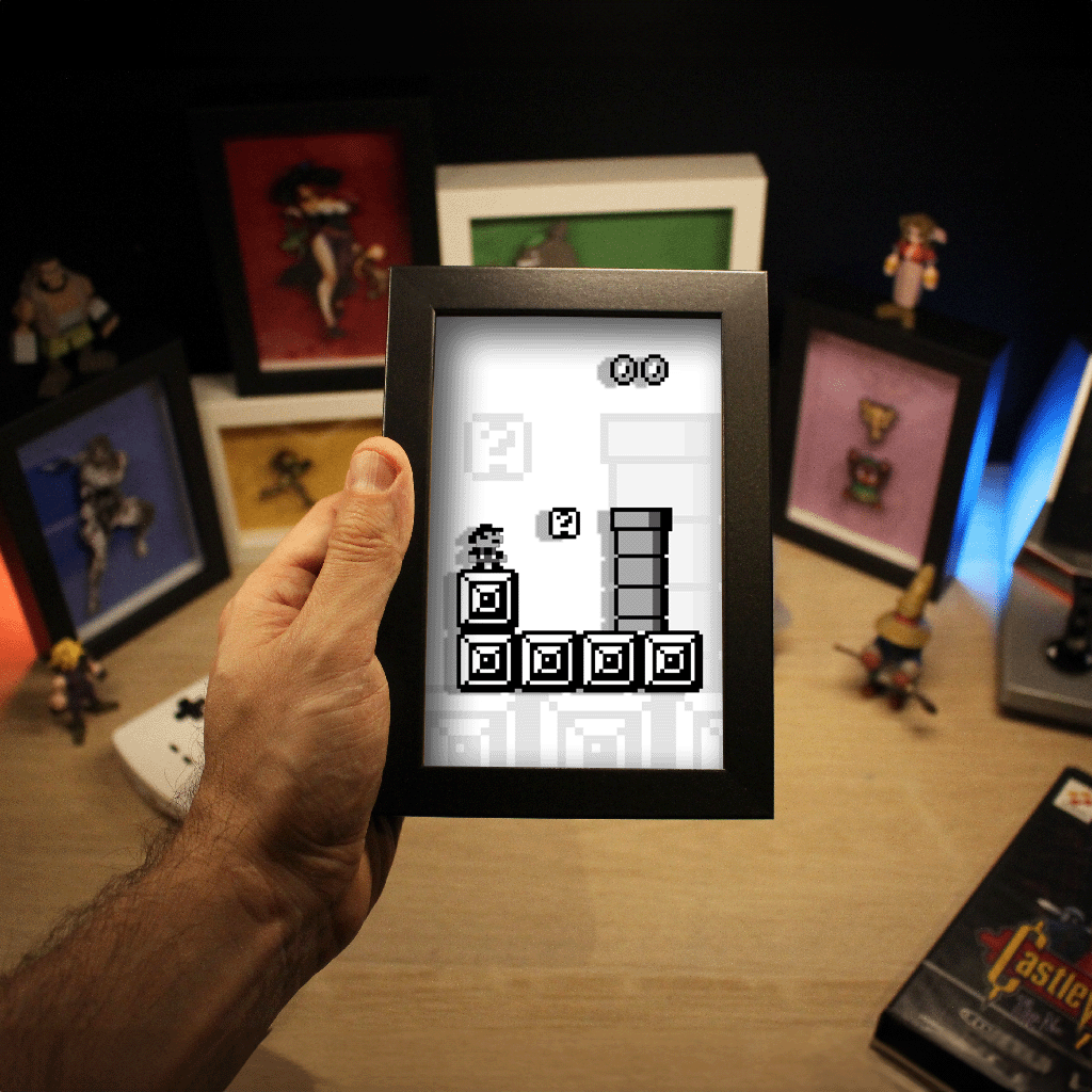 Dioramax - Cadre lumineux LED Super Mario Land| Déco Gaming-room | Tableau lumineux | Affiche jeux vidéo | Idée cadeau gamer | Retro-gaming