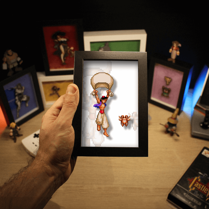 Dioramax - Cadre lumineux LED Aladdin | Déco Gaming-room | Tableau lumineux | Affiche jeux vidéo | Idée cadeau gamer | Retro-gaming