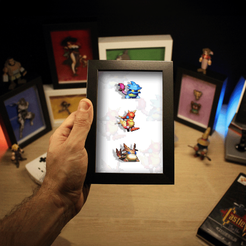 Dioramax - Cadre lumineux LED Golden Sun| Déco Gaming-room | Tableau lumineux | Affiche jeux vidéo | Idée cadeau gamer | Retro-gaming