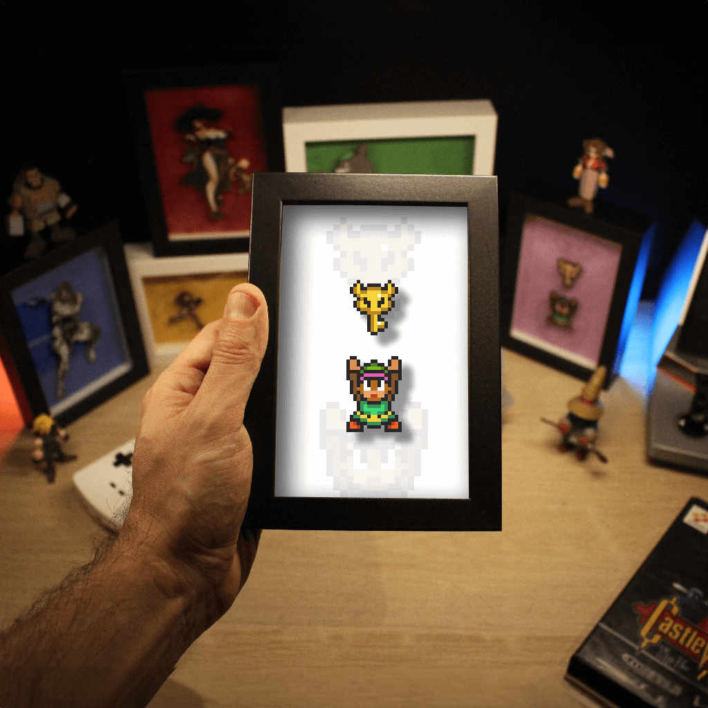 Dioramax - Cadre lumineux LED Zelda | Déco Gaming-room | Tableau lumineux | Affiche jeux vidéo | Idée cadeau gamer | Retro-gaming