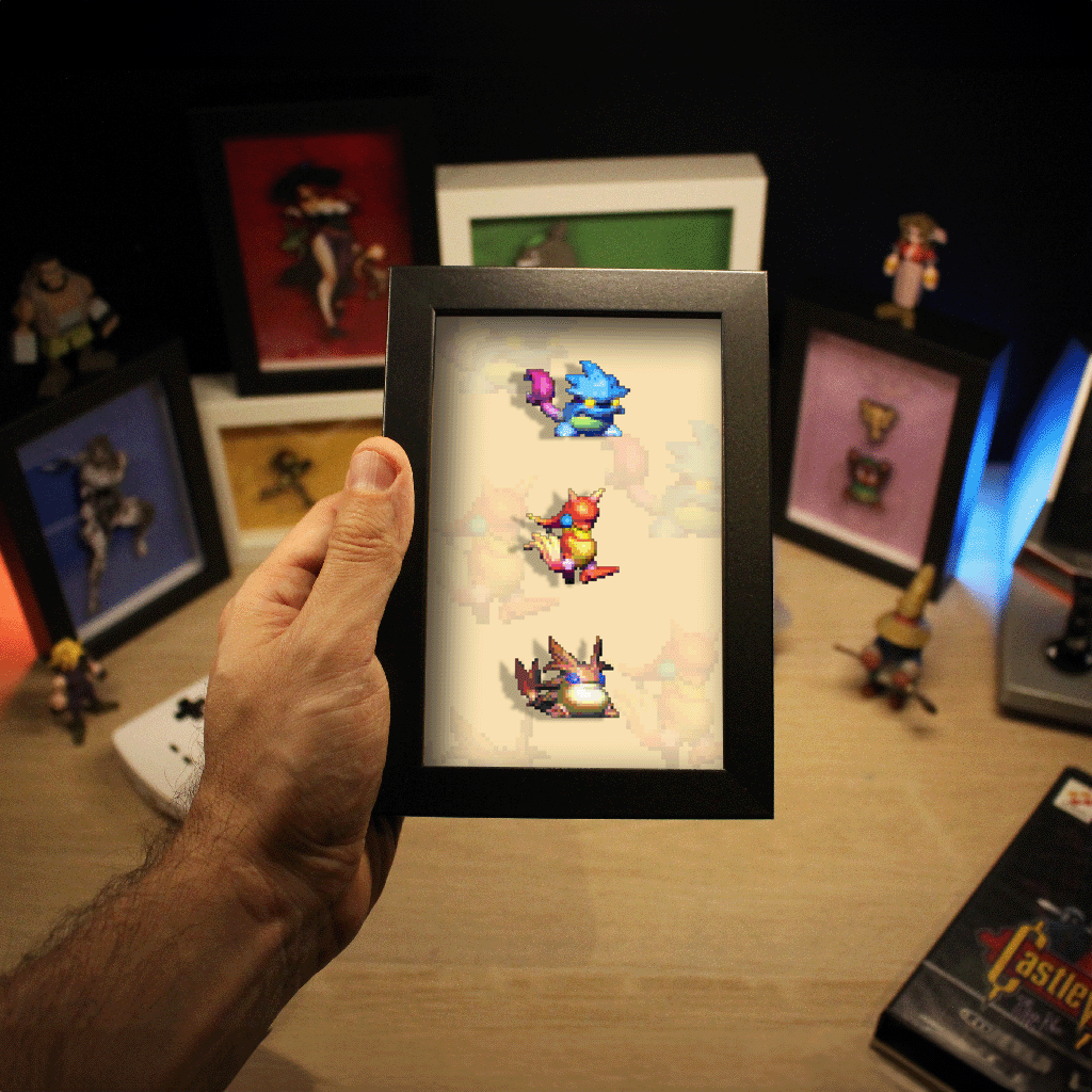 Dioramax - Cadre lumineux LED Golden Sun| Déco Gaming-room | Tableau lumineux | Affiche jeux vidéo | Idée cadeau gamer | Retro-gaming