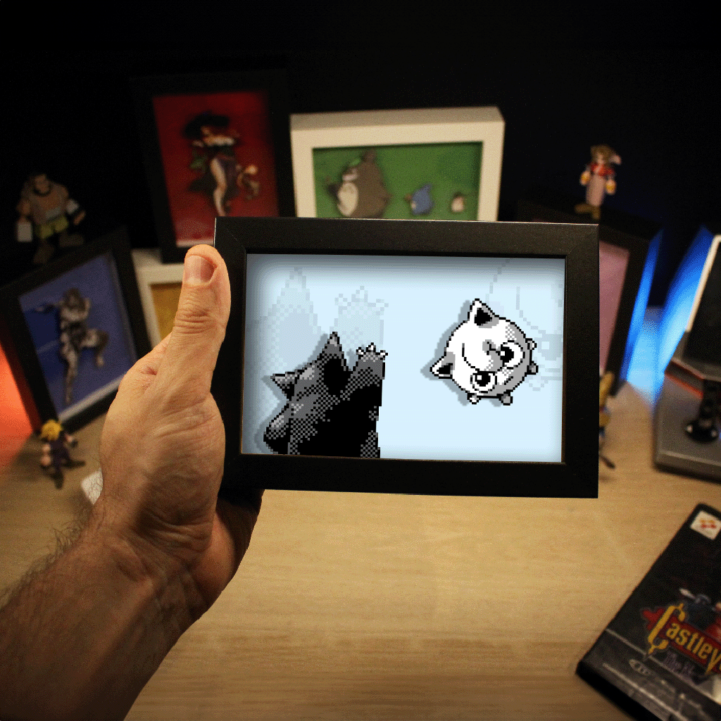 Dioramax - Cadre lumineux LED Pokemon 
| Déco Gaming-room | Tableau lumineux | Affiche jeux vidéo | Idée cadeau gamer | Retro-gaming