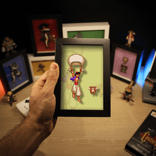 Dioramax - Cadre lumineux LED Aladdin | Déco Gaming-room | Tableau lumineux | Affiche jeux vidéo | Idée cadeau gamer | Retro-gaming