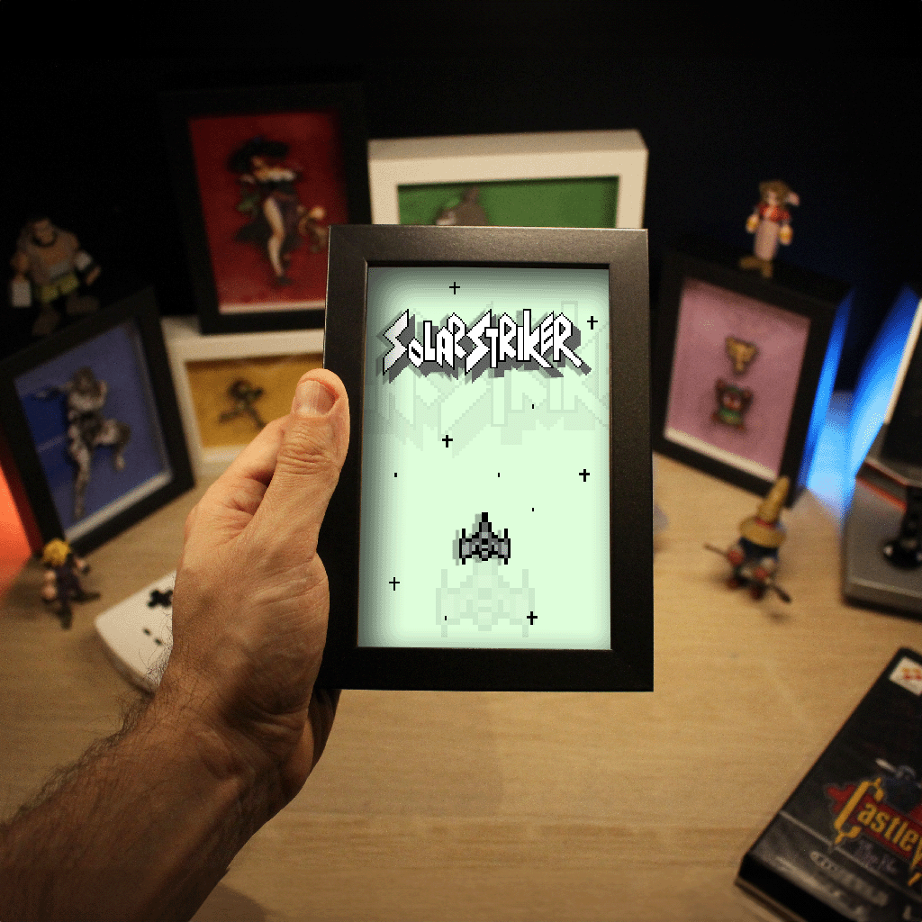 Dioramax - Cadre lumineux LED Solar Striker
| Déco Gaming-room | Tableau lumineux | Affiche jeux vidéo | Idée cadeau gamer | Retro-gaming