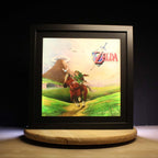 Dioramax - Cadre lumineux LED Zelda Ocarina of time | Déco Gaming-room | Tableau lumineux | Affiche jeux vidéo | Idée cadeau gamer | Retro-gaming