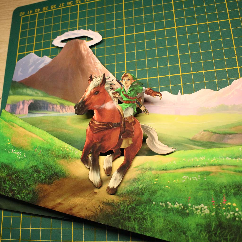 Dioramax - Cadre lumineux LED Zelda Ocarina of time | Déco Gaming-room | Tableau lumineux | Affiche jeux vidéo | Idée cadeau gamer | Retro-gaming