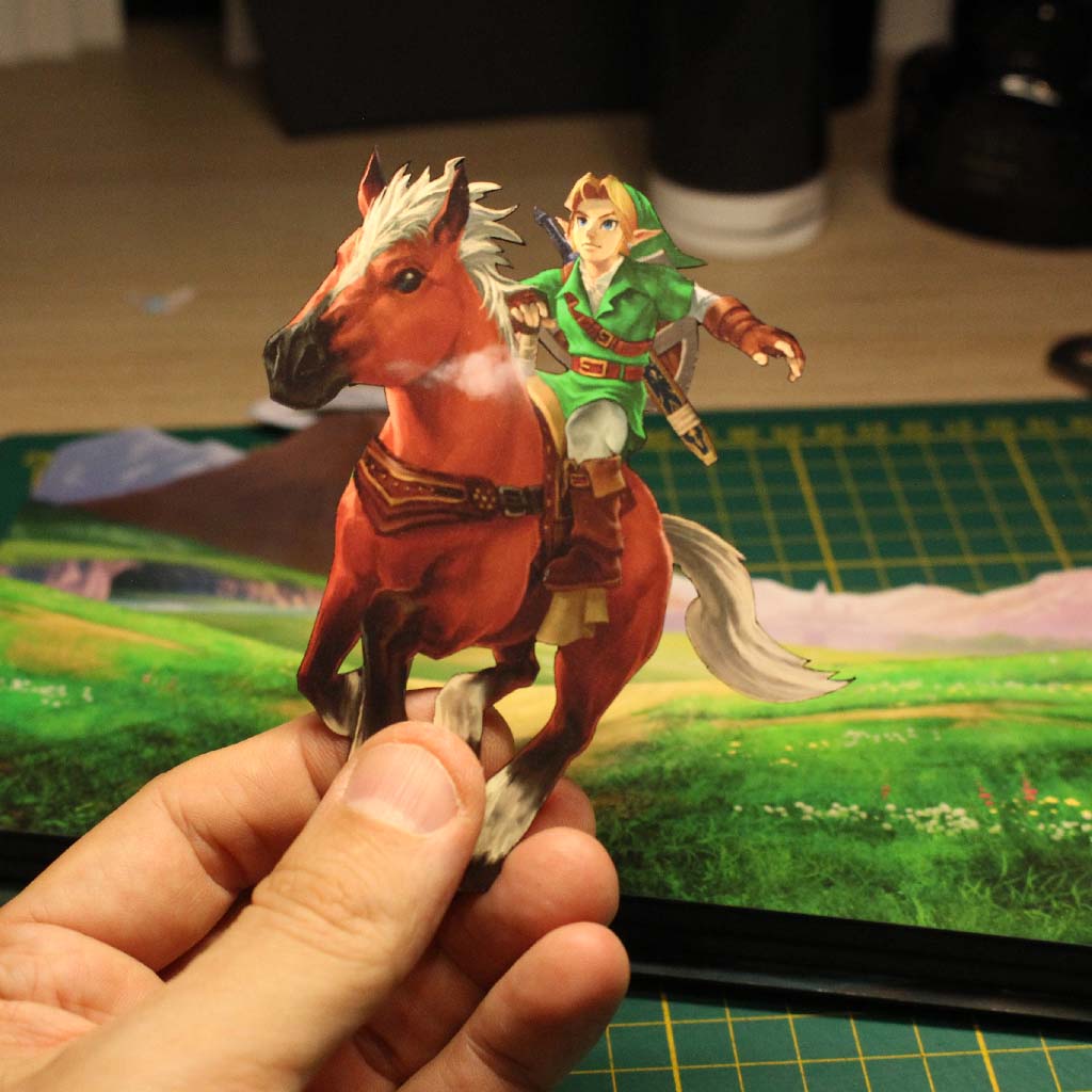 Dioramax - Cadre lumineux LED Zelda Ocarina of time | Déco Gaming-room | Tableau lumineux | Affiche jeux vidéo | Idée cadeau gamer | Retro-gaming