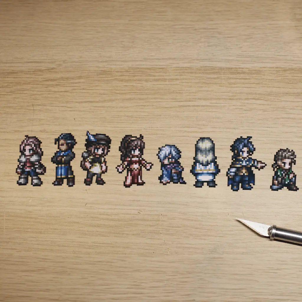 Dioramax - Cadre lumineux LED Octopath Travellers | Déco Gaming-room | Tableau lumineux | Affiche jeux vidéo | Idée cadeau gamer | Retro-gaming