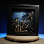 Dioramax - Cadre lumineux LED Octopath travellers 2 | Déco Gaming-room | Tableau lumineux | Affiche jeux vidéo | Idée cadeau gamer | Retro-gaming