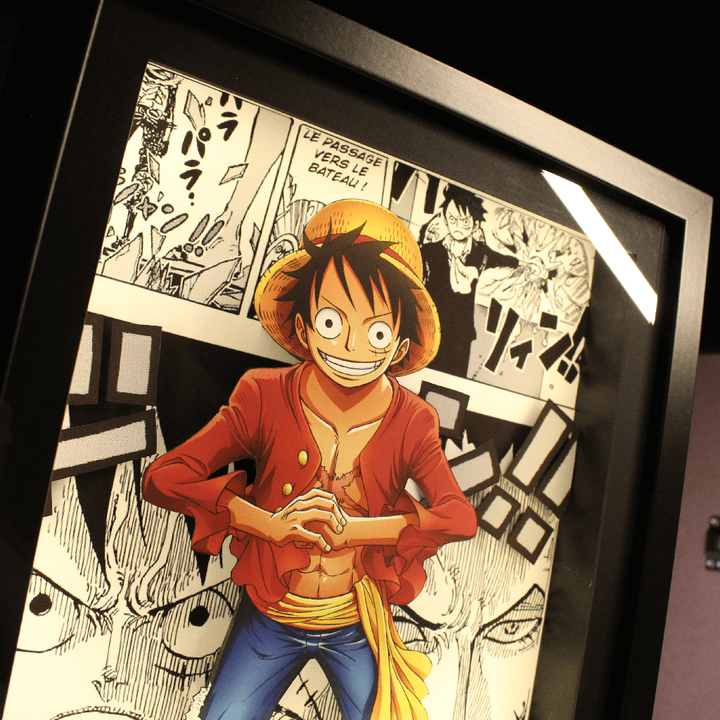 Dioramax - Cadre lumineux LED One Piece | Déco Gaming-room | Tableau lumineux | Affiche jeux vidéo | Idée cadeau gamer | Retro-gaming